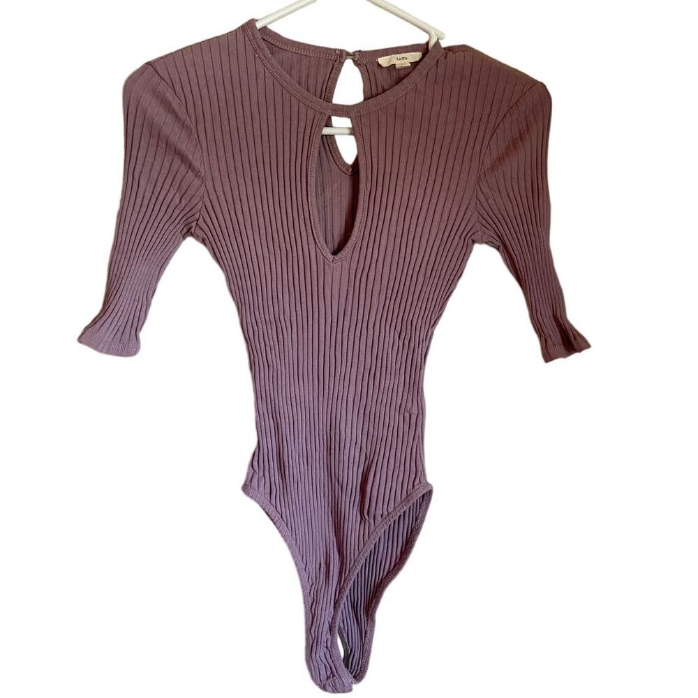InTu Purple Ribbed Bodysuit Size S